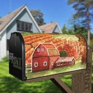 Harvest Time Farmhouse Decorative Curbside Farm Mailbox Cover