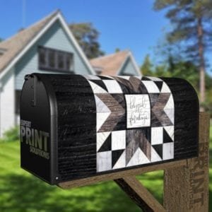 Farmhouse Barn Wood Quilt Tiles #2 Decorative Curbside Farm Mailbox Cover