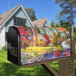 October Sunset on the Lake Decorative Curbside Farm Mailbox Cover