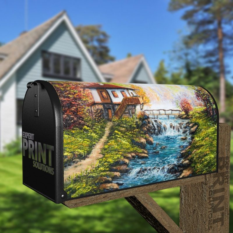 Riverside Cottage in the Mountains Decorative Curbside Farm Mailbox Cover