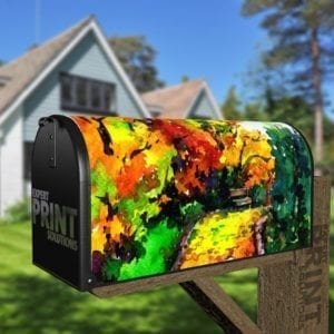 Vibrant Colorful Trees Decorative Curbside Farm Mailbox Cover