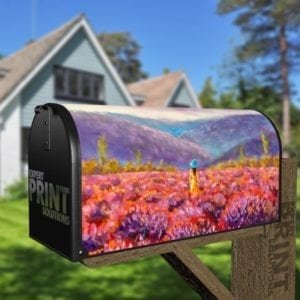 Girl in a Lavender Field Decorative Curbside Farm Mailbox Cover