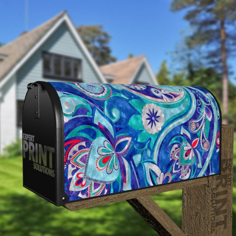 Beautiful Folk Ethnic Native Boho Paisley Design #9 Decorative Curbside Farm Mailbox Cover
