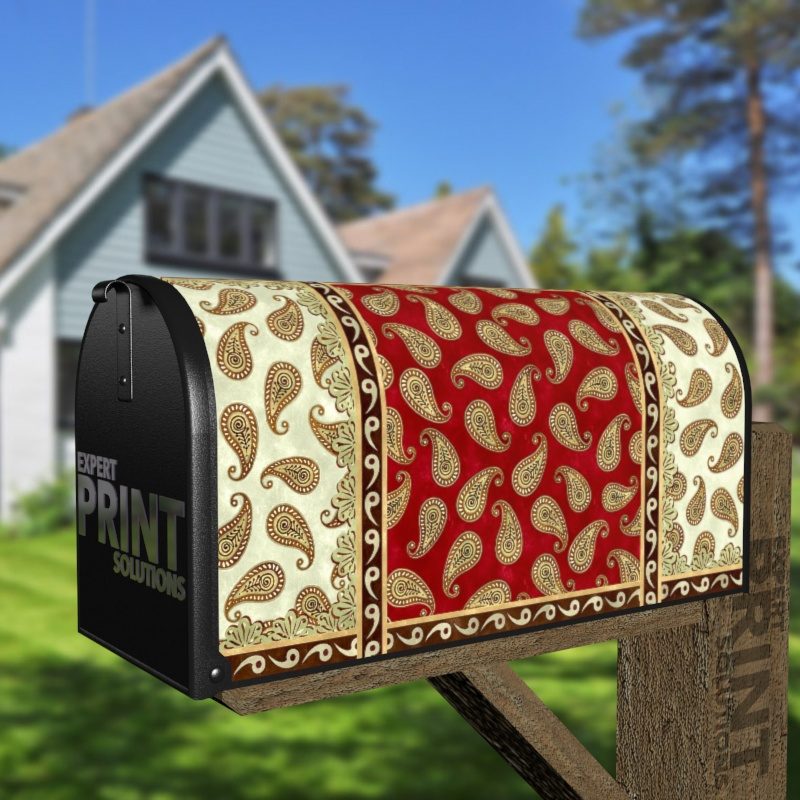 Beautiful Folk Ethnic Native Boho Paisley Design #10 Decorative Curbside Farm Mailbox Cover