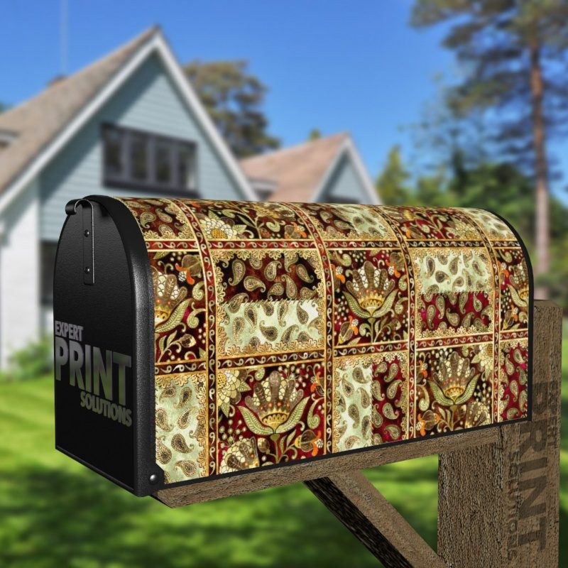 Beautiful Folk Ethnic Native Boho Paisley Design #11 Decorative Curbside Farm Mailbox Cover