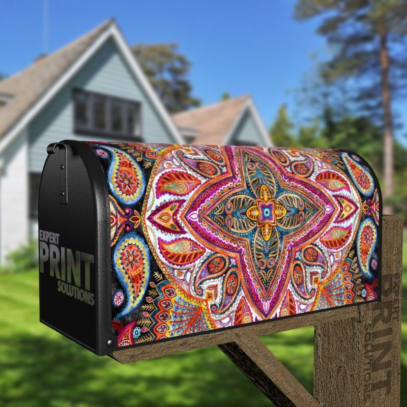 Beautiful Ethnic Native Boho Folk Design #2 Decorative Curbside Farm Mailbox Cover