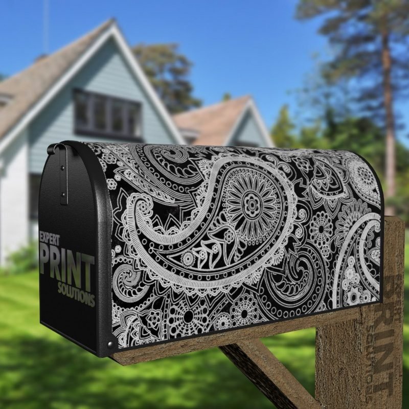 Beautiful Folk Ethnic Native Boho Paisley Design #21 Decorative Curbside Farm Mailbox Cover