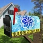 Beautiful Ethnic Blue and White Mandala Design Decorative Curbside Farm Mailbox Cover