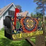 Beautiful Ethnic Native Boho Colorful Mandala Design #12 Decorative Curbside Farm Mailbox Cover