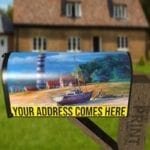 Lighthouse and a Fishing Boat Decorative Curbside Farm Mailbox Cover