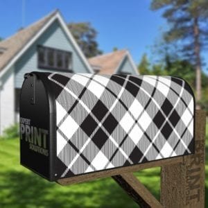 Black and White Buffalo Plaid Pattern Decorative Curbside Farm Mailbox Cover