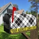 Black and White Buffalo Plaid Pattern Decorative Curbside Farm Mailbox Cover