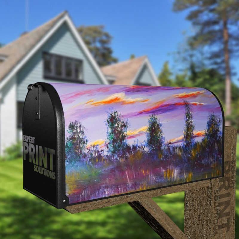 Purple Sunset Decorative Curbside Farm Mailbox Cover