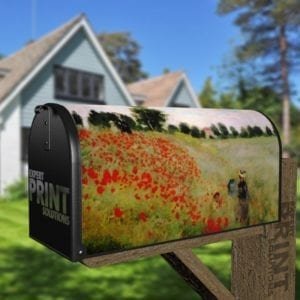 The Poppy Field near Argenteuil by Claude Monet Decorative Curbside Farm Mailbox Cover