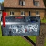 Grey and Red Abstract Design Decorative Curbside Farm Mailbox Cover