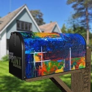 Colorful Abstract Design #2 Decorative Curbside Farm Mailbox Cover