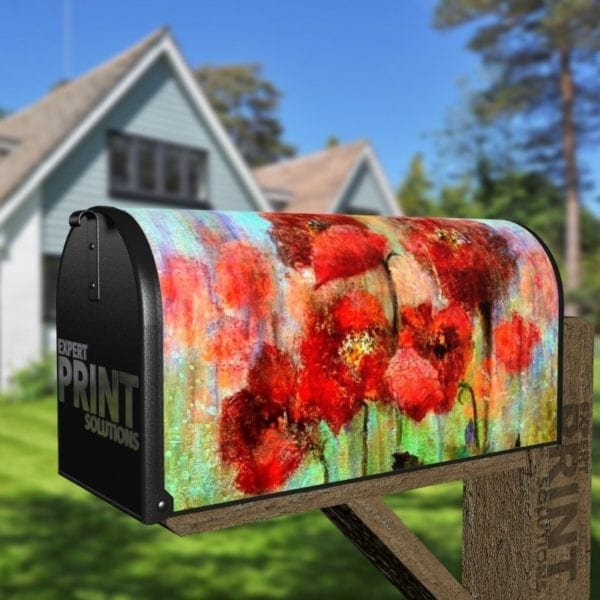 Beautiful Summer Poppies Decorative Curbside Farm Mailbox Cover