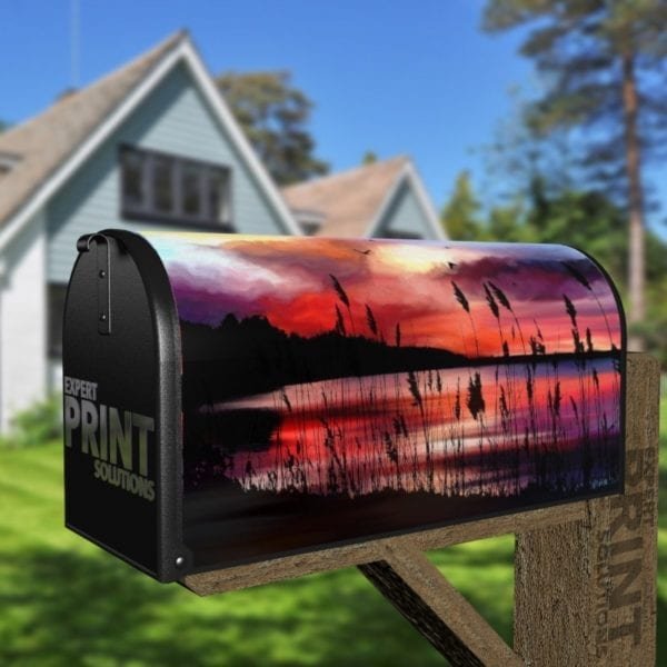 Setting Sun on the Lake Decorative Curbside Farm Mailbox Cover