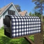 Navy Blue Buffalo Plaid Pattern Decorative Curbside Farm Mailbox Cover