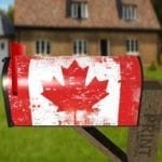 Grungy Canadian Maple Leaf Flag Decorative Curbside Farm Mailbox Cover