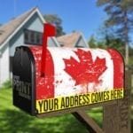 Grungy Canadian Maple Leaf Flag Decorative Curbside Farm Mailbox Cover