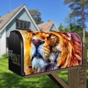 Angry Lion Face Decorative Curbside Farm Mailbox Cover
