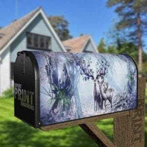 Flower Deer Family Decorative Curbside Farm Mailbox Cover