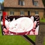 Sleeping Cat and Fireflies Decorative Curbside Farm Mailbox Cover