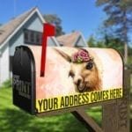 Cute Flower Llama Decorative Curbside Farm Mailbox Cover