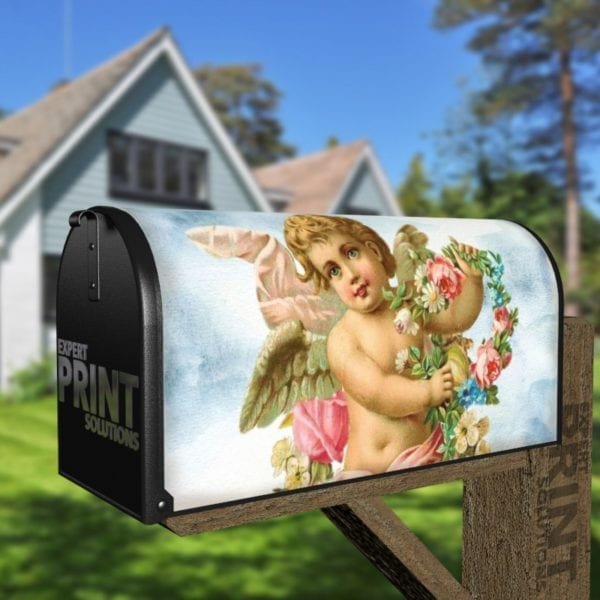 Victorian Cherub with Flowers Decorative Curbside Farm Mailbox Cover