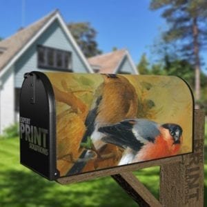 Autumn Bullfinch Couple Decorative Curbside Farm Mailbox Cover