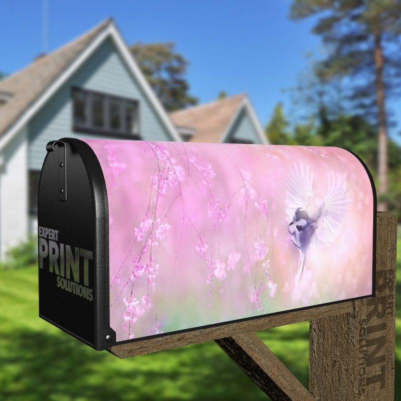 Little Flying Bird and Flowers Decorative Curbside Farm Mailbox Cover