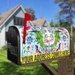 Folk Design with Birds and Flowers Decorative Curbside Farm Mailbox Cover