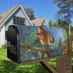 Little Bird on an Oak Tree Decorative Curbside Farm Mailbox Cover