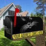 Black Cat Face Decorative Curbside Farm Mailbox Cover