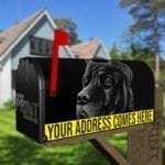 Black Bulldog Face Decorative Curbside Farm Mailbox Cover