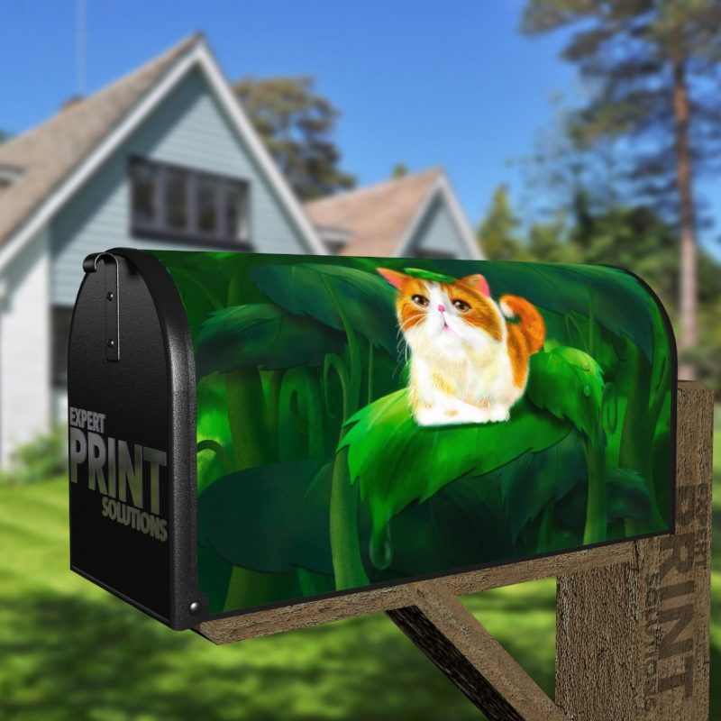 Cute Fairy Cat in the Rain Decorative Curbside Farm Mailbox Cover