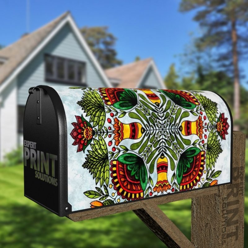 Beautiful Christmas Mandala Decorative Curbside Farm Mailbox Cover