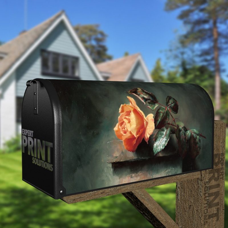 Beautiful Orange Rose Decorative Curbside Farm Mailbox Cover