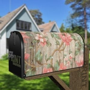 Rustic Flowers on Wood Pattern #1 Decorative Curbside Farm Mailbox Cover
