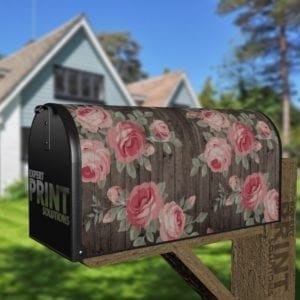 Rustic Flowers on Wood Pattern #3 Decorative Curbside Farm Mailbox Cover