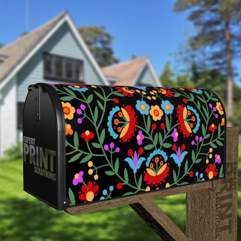 Easter European Bohemian Folk Flowers Decorative Curbside Farm Mailbox Cover