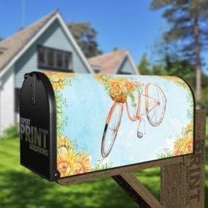 Sunflower Bicycle Decorative Curbside Farm Mailbox Cover