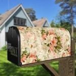 Pink and White Victorian Lilies Decorative Curbside Farm Mailbox Cover