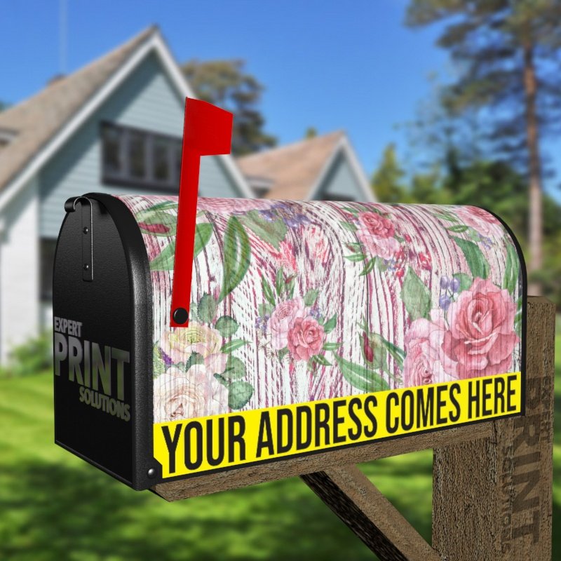 Flowers on Wood Pattern #2 Decorative Curbside Farm Mailbox Cover ...