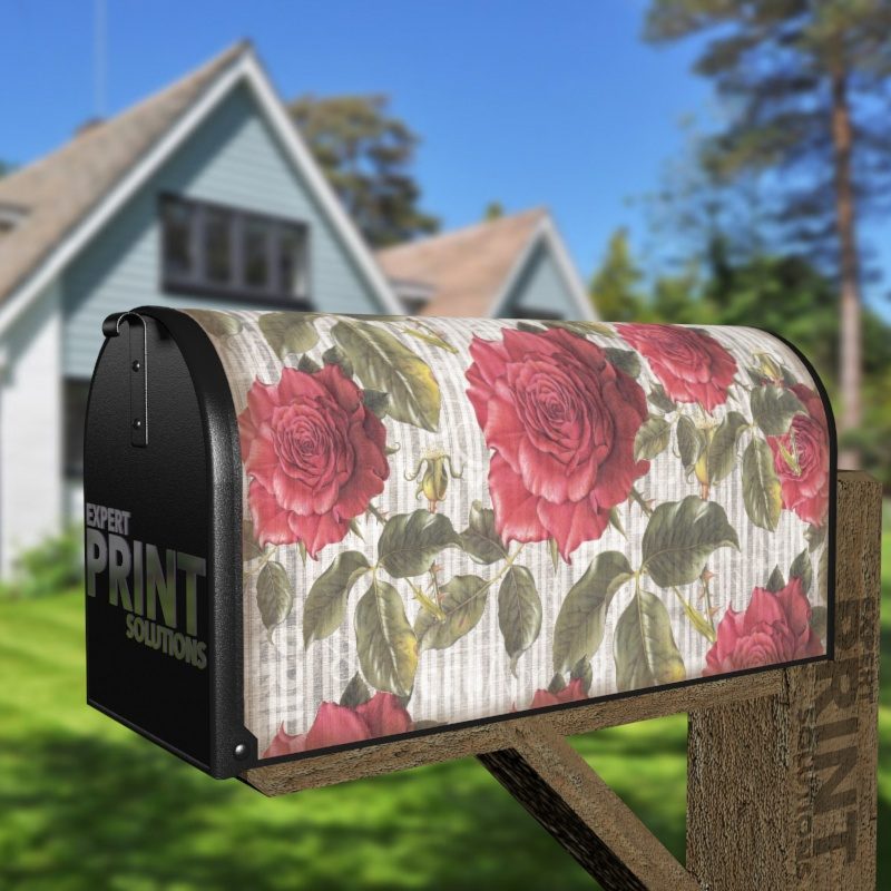 Flowers on Wood Pattern #9 Decorative Curbside Farm Mailbox Cover