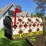 Folk Patchwork Quilt Pattern with Flowers #1 Decorative Curbside Farm Mailbox Cover