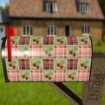 Folk Patchwork Quilt Pattern with Cherries Decorative Curbside Farm Mailbox Cover