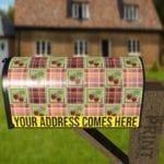 Folk Patchwork Quilt Pattern with Cherries Decorative Curbside Farm Mailbox Cover