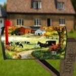 Old Farmhouse and Animals Decorative Curbside Farm Mailbox Cover
